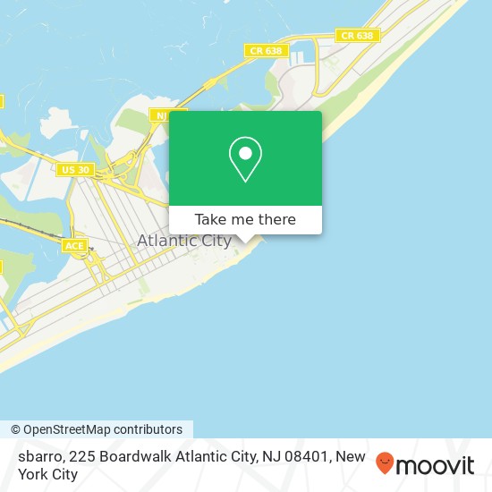 sbarro, 225 Boardwalk Atlantic City, NJ 08401 map