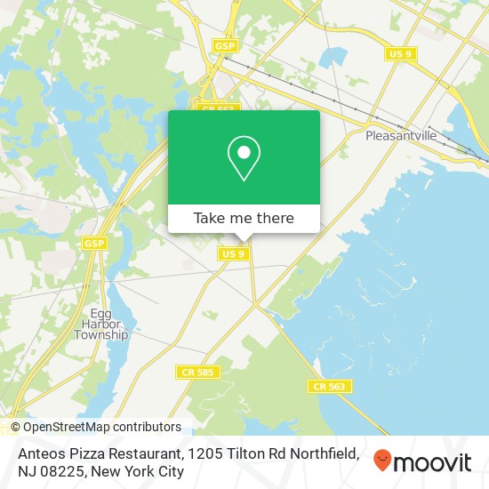 Anteos Pizza Restaurant, 1205 Tilton Rd Northfield, NJ 08225 map