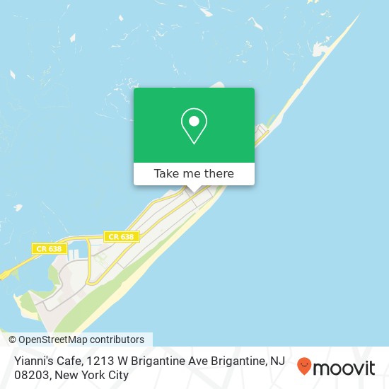 Mapa de Yianni's Cafe, 1213 W Brigantine Ave Brigantine, NJ 08203