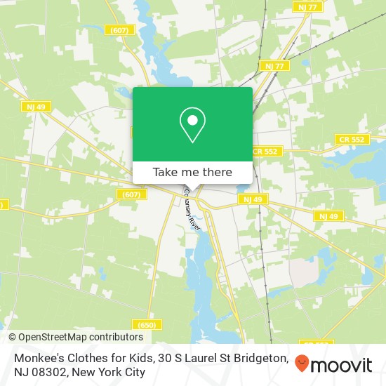 Mapa de Monkee's Clothes for Kids, 30 S Laurel St Bridgeton, NJ 08302