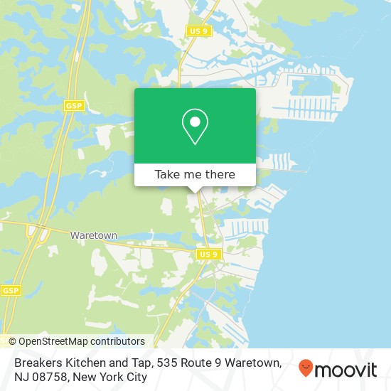 Breakers Kitchen and Tap, 535 Route 9 Waretown, NJ 08758 map