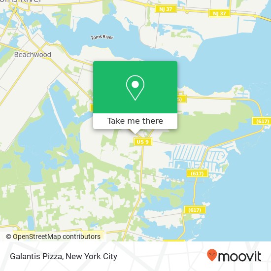 Mapa de Galantis Pizza, 370 Atlantic City Blvd Bayville, NJ 08721