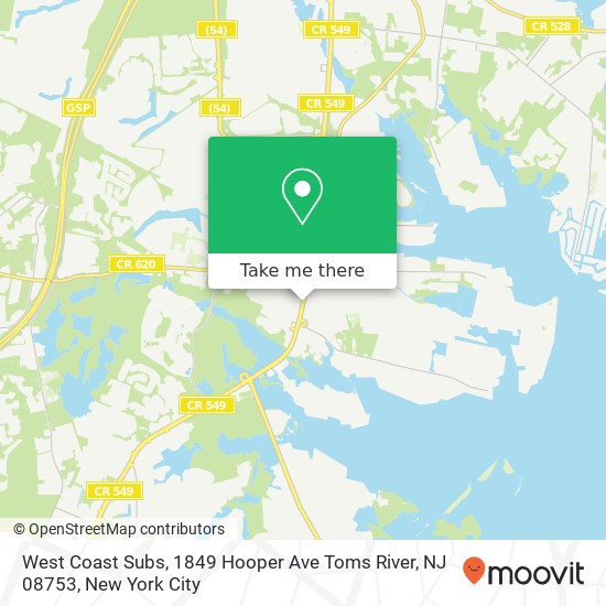 West Coast Subs, 1849 Hooper Ave Toms River, NJ 08753 map