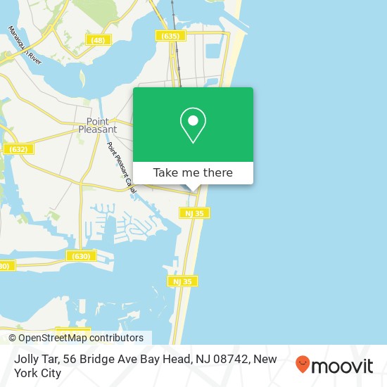 Mapa de Jolly Tar, 56 Bridge Ave Bay Head, NJ 08742