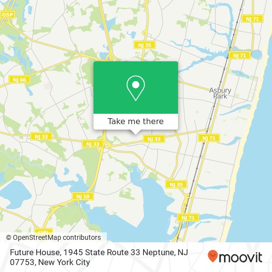 Mapa de Future House, 1945 State Route 33 Neptune, NJ 07753