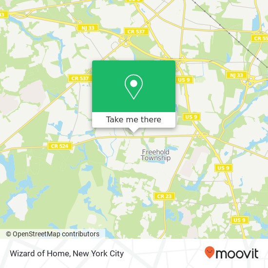 Mapa de Wizard of Home, Cambridge Rd Freehold, NJ 07728