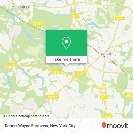 Mapa de Robert Wayne Footwear, 3710 US-9 Freehold, NJ 07728