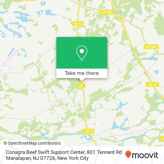 Conagra Beef Swift Support Center, 801 Tennent Rd Manalapan, NJ 07726 map