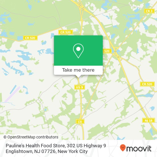Pauline's Health Food Store, 302 US Highway 9 Englishtown, NJ 07726 map
