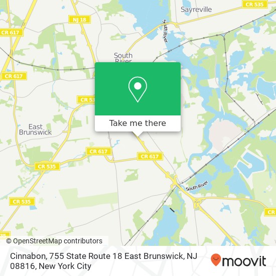 Cinnabon, 755 State Route 18 East Brunswick, NJ 08816 map
