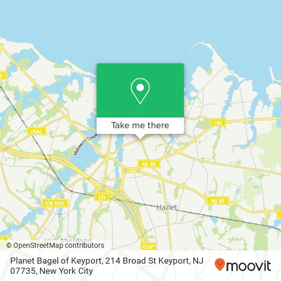 Planet Bagel of Keyport, 214 Broad St Keyport, NJ 07735 map