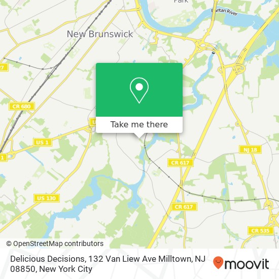 Mapa de Delicious Decisions, 132 Van Liew Ave Milltown, NJ 08850