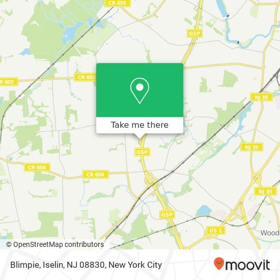 Mapa de Blimpie, Iselin, NJ 08830