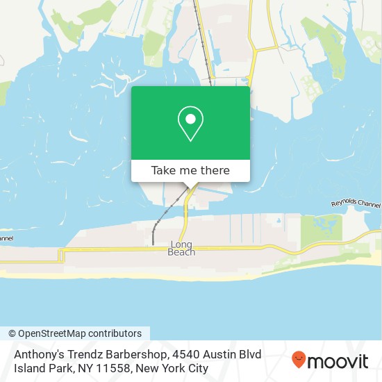 Mapa de Anthony's Trendz Barbershop, 4540 Austin Blvd Island Park, NY 11558