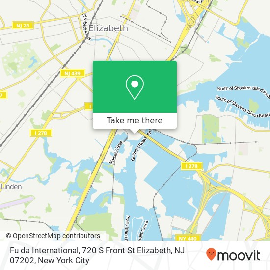 Mapa de Fu da International, 720 S Front St Elizabeth, NJ 07202