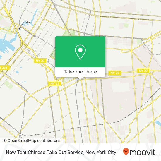 Mapa de New Tent Chinese Take Out Service, 1918 Church Ave Brooklyn, NY 11226