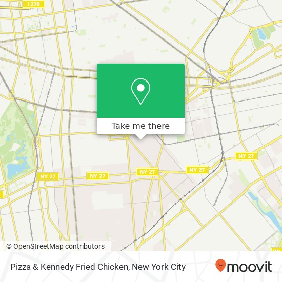 Mapa de Pizza & Kennedy Fried Chicken, 986 Rutland Rd Brooklyn, NY 11212