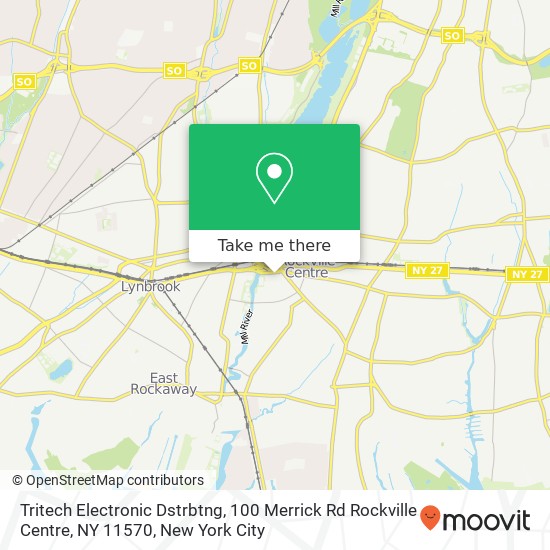 Mapa de Tritech Electronic Dstrbtng, 100 Merrick Rd Rockville Centre, NY 11570