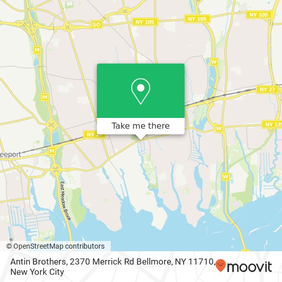 Mapa de Antin Brothers, 2370 Merrick Rd Bellmore, NY 11710