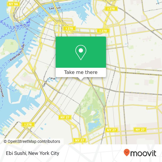 Mapa de Ebi Sushi, 847 Union St Brooklyn, NY 11215