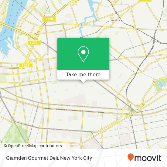 Mapa de Giamden Gourmet Deli, 125 Malcolm X Blvd Brooklyn, NY 11221