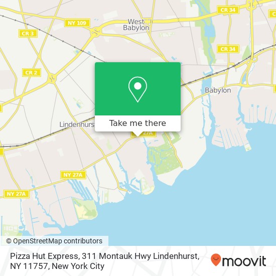 Pizza Hut Express, 311 Montauk Hwy Lindenhurst, NY 11757 map