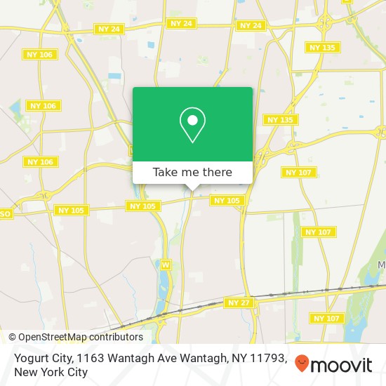 Mapa de Yogurt City, 1163 Wantagh Ave Wantagh, NY 11793