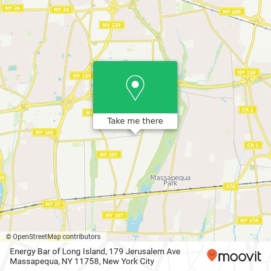 Energy Bar of Long Island, 179 Jerusalem Ave Massapequa, NY 11758 map