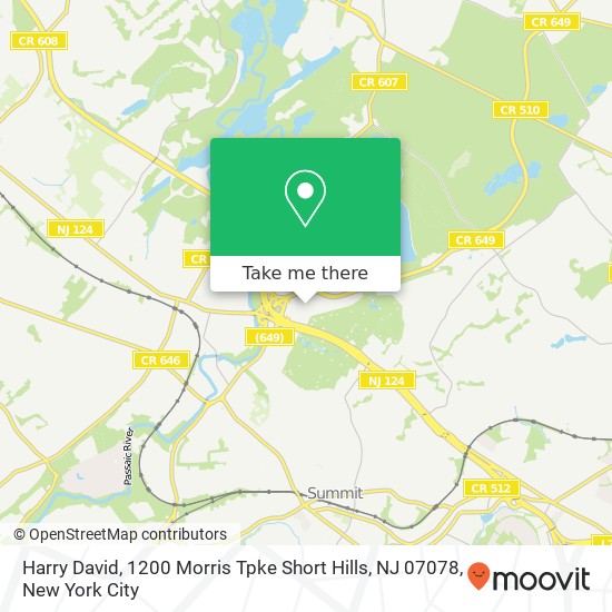 Mapa de Harry David, 1200 Morris Tpke Short Hills, NJ 07078