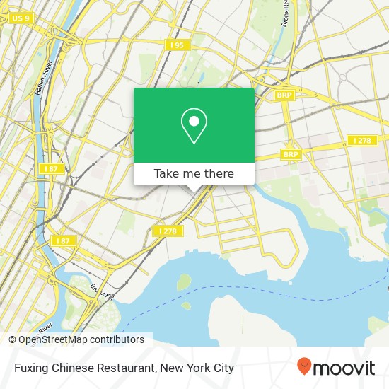 Mapa de Fuxing Chinese Restaurant, 807 Southern Blvd New York, NY 10459