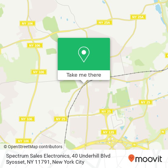 Mapa de Spectrum Sales Electronics, 40 Underhill Blvd Syosset, NY 11791