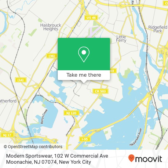 Modern Sportswear, 102 W Commercial Ave Moonachie, NJ 07074 map