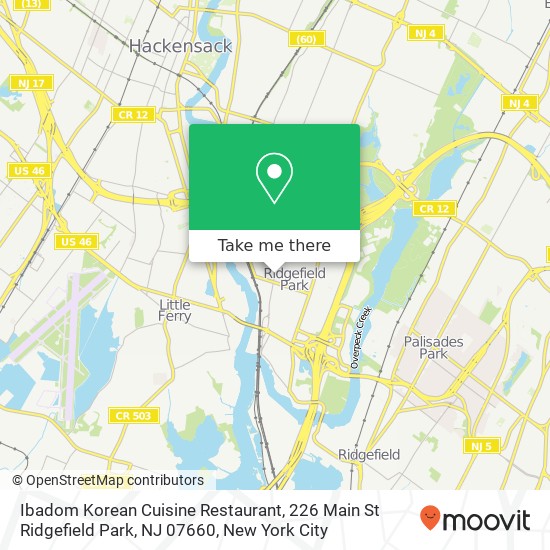 Ibadom Korean Cuisine Restaurant, 226 Main St Ridgefield Park, NJ 07660 map