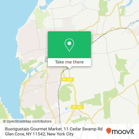 Mapa de Buongustaio Gourmet Market, 11 Cedar Swamp Rd Glen Cove, NY 11542