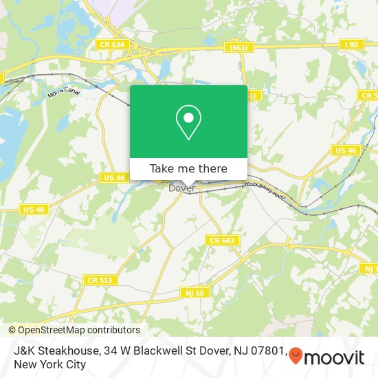 J&K Steakhouse, 34 W Blackwell St Dover, NJ 07801 map