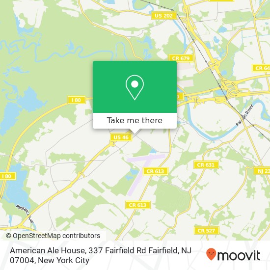 Mapa de American Ale House, 337 Fairfield Rd Fairfield, NJ 07004