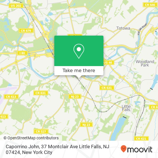 Mapa de Caporrino John, 37 Montclair Ave Little Falls, NJ 07424