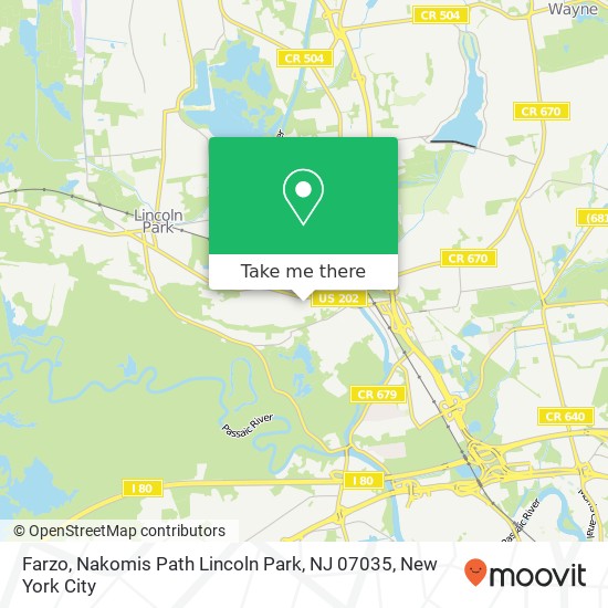 Mapa de Farzo, Nakomis Path Lincoln Park, NJ 07035