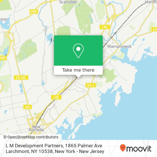 Mapa de L M Development Partners, 1865 Palmer Ave Larchmont, NY 10538