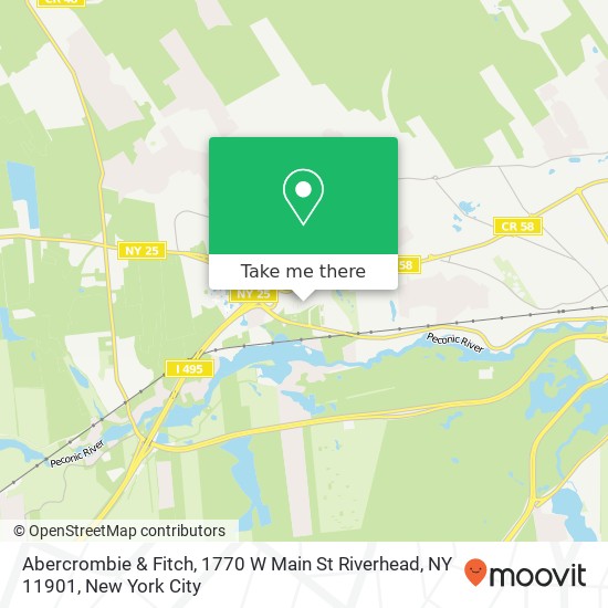 Mapa de Abercrombie & Fitch, 1770 W Main St Riverhead, NY 11901