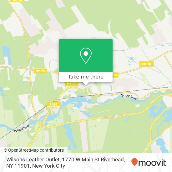Wilsons Leather Outlet, 1770 W Main St Riverhead, NY 11901 map