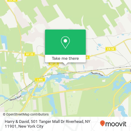 Mapa de Harry & David, 501 Tanger Mall Dr Riverhead, NY 11901