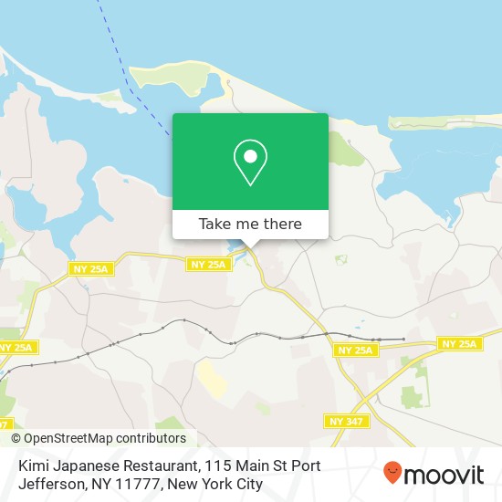 Mapa de Kimi Japanese Restaurant, 115 Main St Port Jefferson, NY 11777