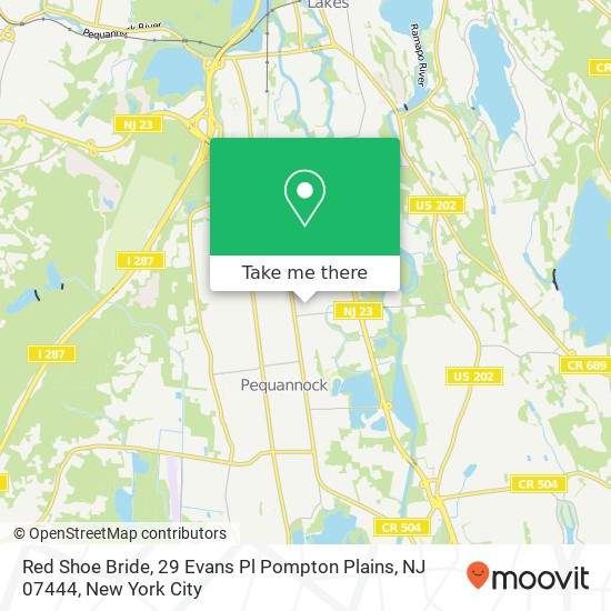 Mapa de Red Shoe Bride, 29 Evans Pl Pompton Plains, NJ 07444