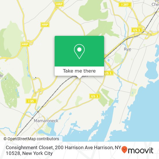 Mapa de Consighnment Closet, 200 Harrison Ave Harrison, NY 10528