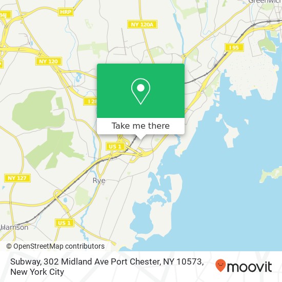 Mapa de Subway, 302 Midland Ave Port Chester, NY 10573
