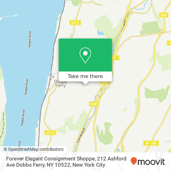 Mapa de Forever Elegant Consignment Shoppe, 212 Ashford Ave Dobbs Ferry, NY 10522