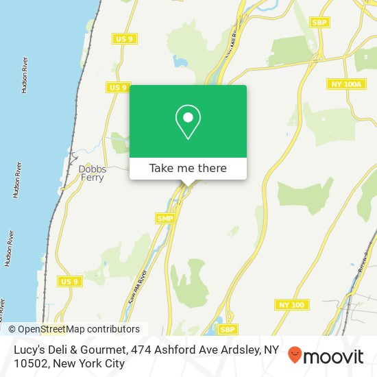 Mapa de Lucy's Deli & Gourmet, 474 Ashford Ave Ardsley, NY 10502