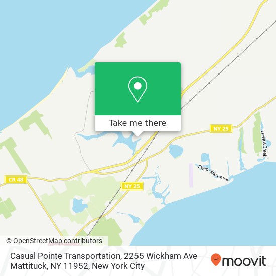 Mapa de Casual Pointe Transportation, 2255 Wickham Ave Mattituck, NY 11952