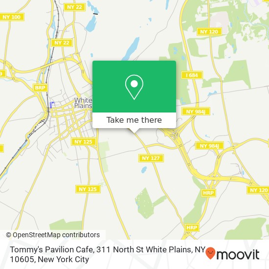 Mapa de Tommy's Pavilion Cafe, 311 North St White Plains, NY 10605